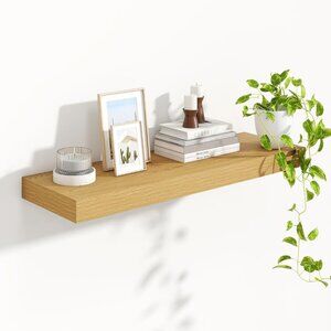 Large Floating Shelf Oak Color New